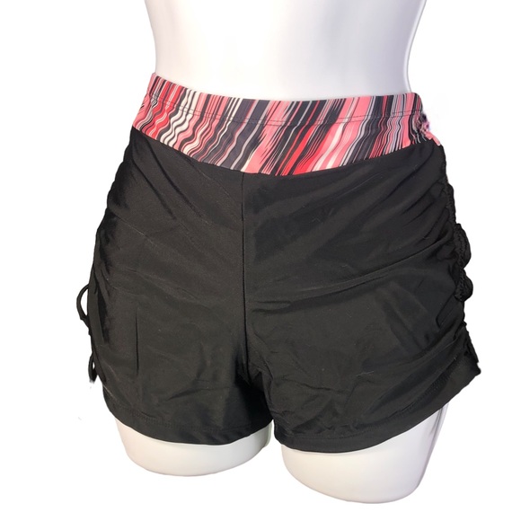 Pink & Black Striped Tankini Swimsuit Two Piece SIZE M Swimming Suit - Picture 4 of 5